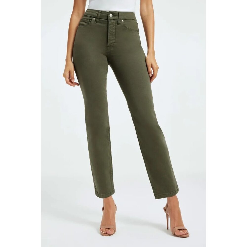 Good American Womens Good Classic Pants Fern002 Green GC727T size 2 26